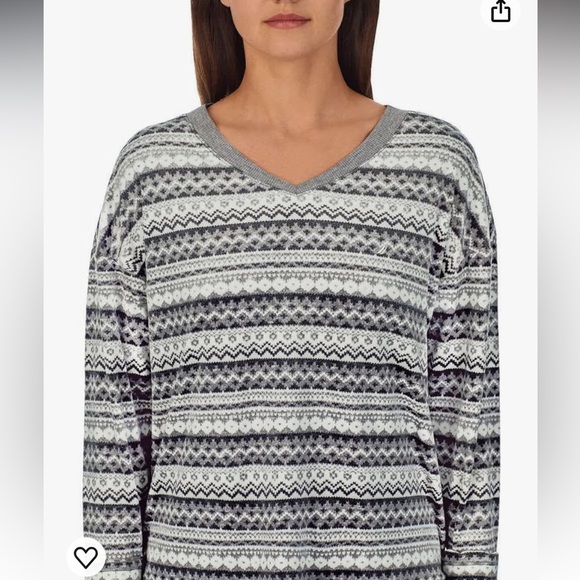 Nautica Ladies' 2-Piece Silky Stritch Fleece Sleepwear PJ Set Grey Size M - Picture 6 of 10